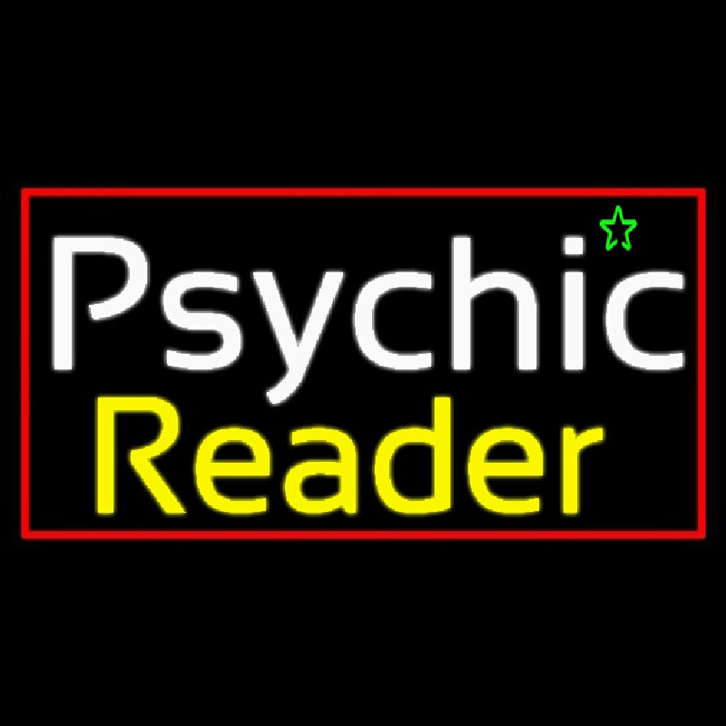 European Psychic Reader With Red Border Enseigne Néon