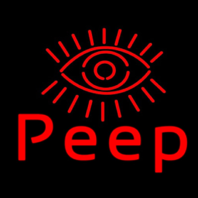 Eye Peep Red Enseigne Néon