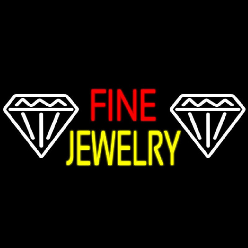 Fine Jewelry Block With White Diamond Enseigne Néon