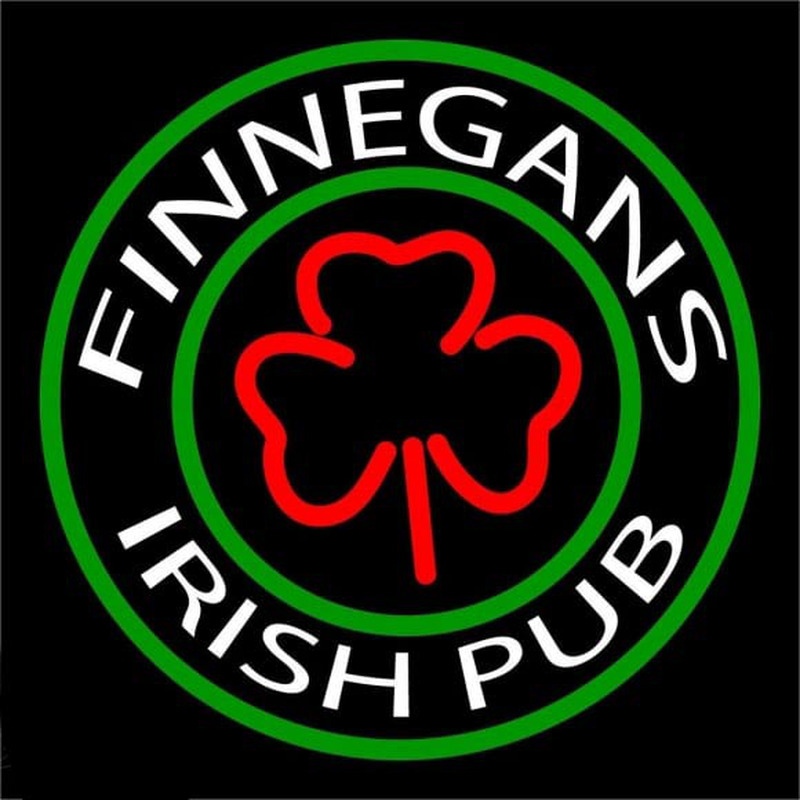 Finnegans Round Te t With Clover Beer Sign Enseigne Néon