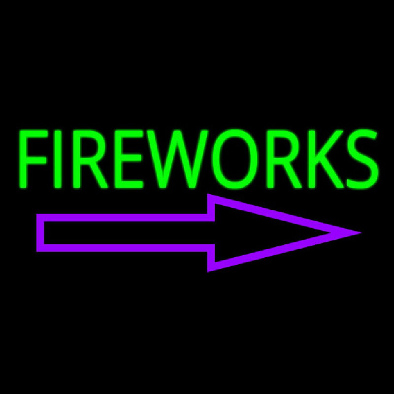 Fireworks With Arrow 1 Enseigne Néon
