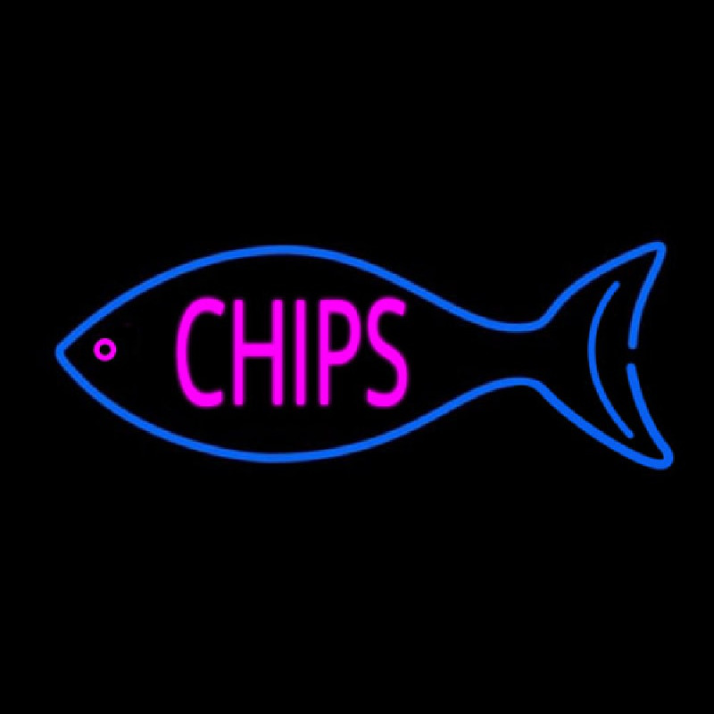 Fish Logo Chips Enseigne Néon