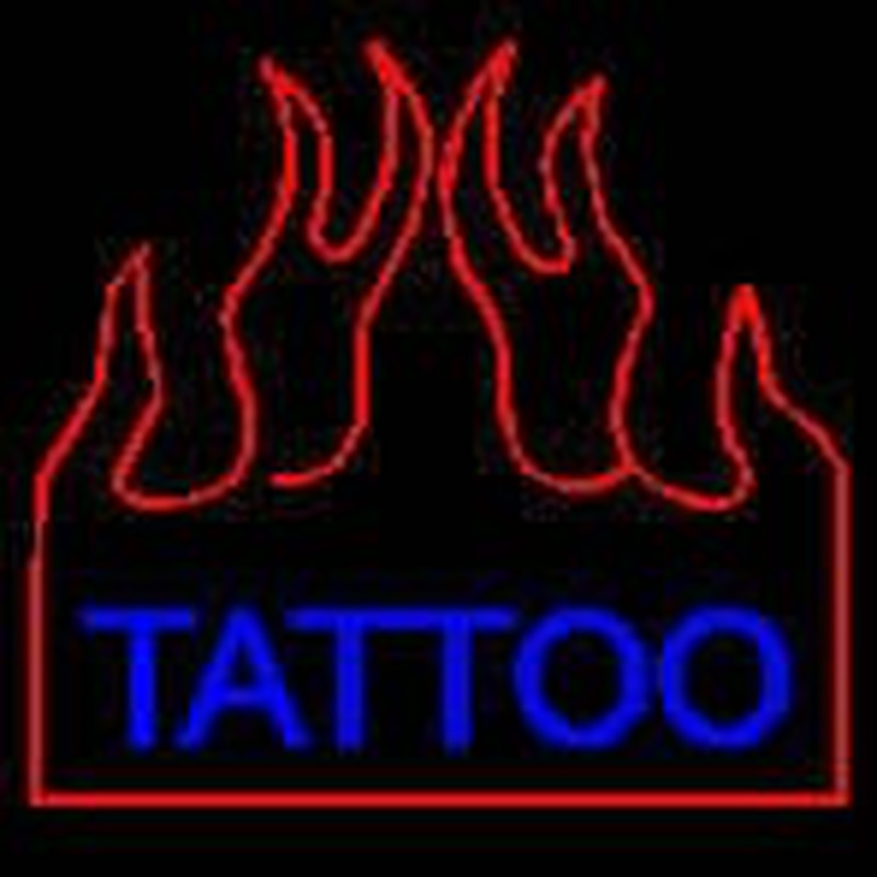 Flaming Tattoo Enseigne Néon