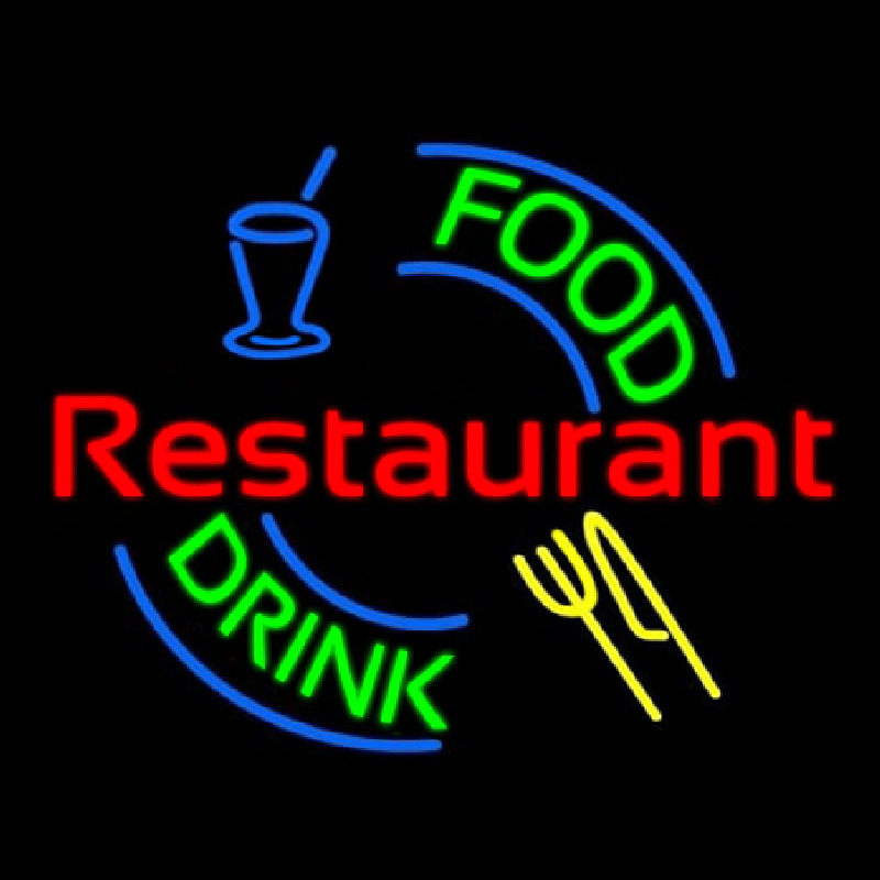 Food And Drink Restaurant Logo Enseigne Néon