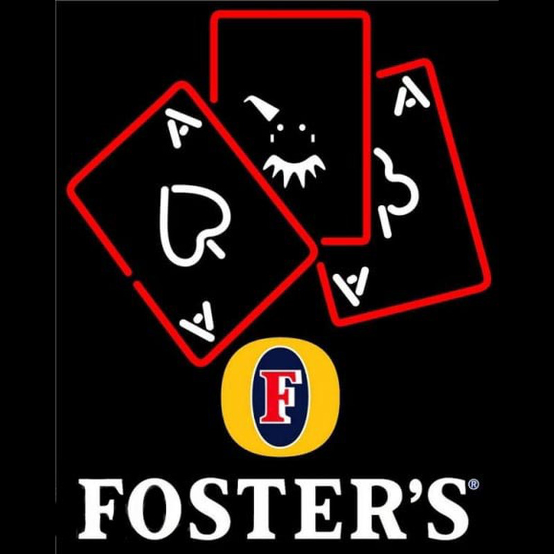 Fosters Ace And Poker Beer Sign Enseigne Néon