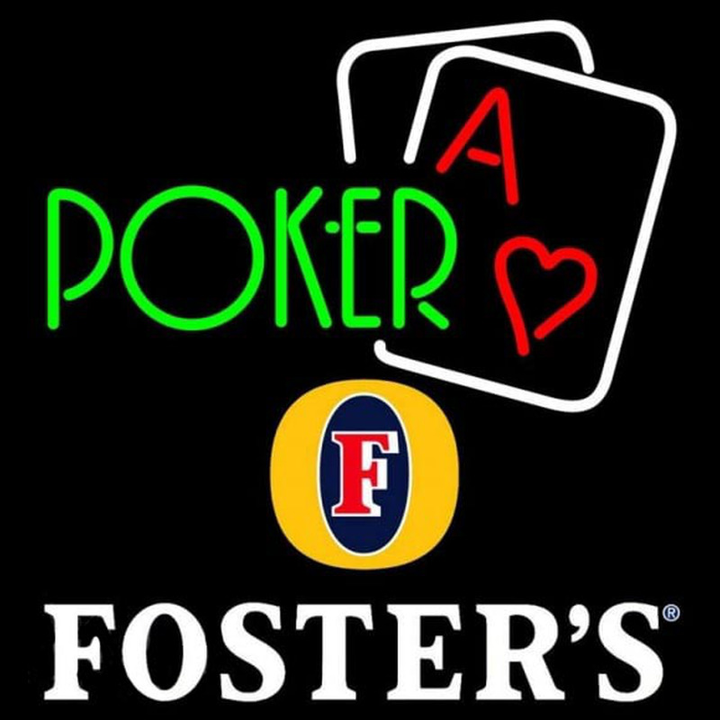 Fosters Green Poker Beer Sign Enseigne Néon