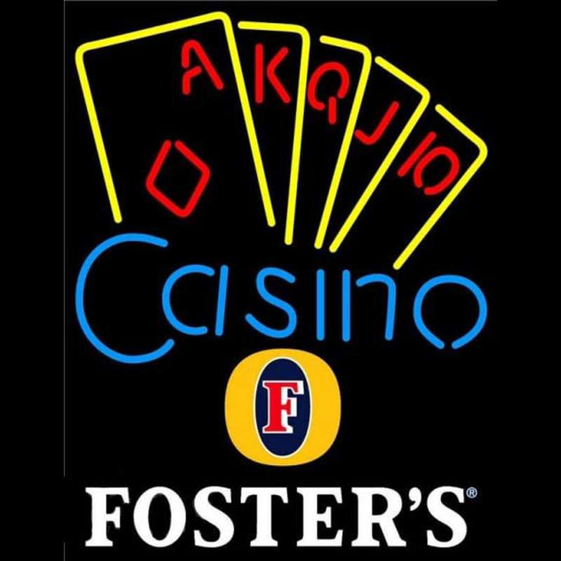 Fosters Poker Casino Ace Series Beer Sign Enseigne Néon