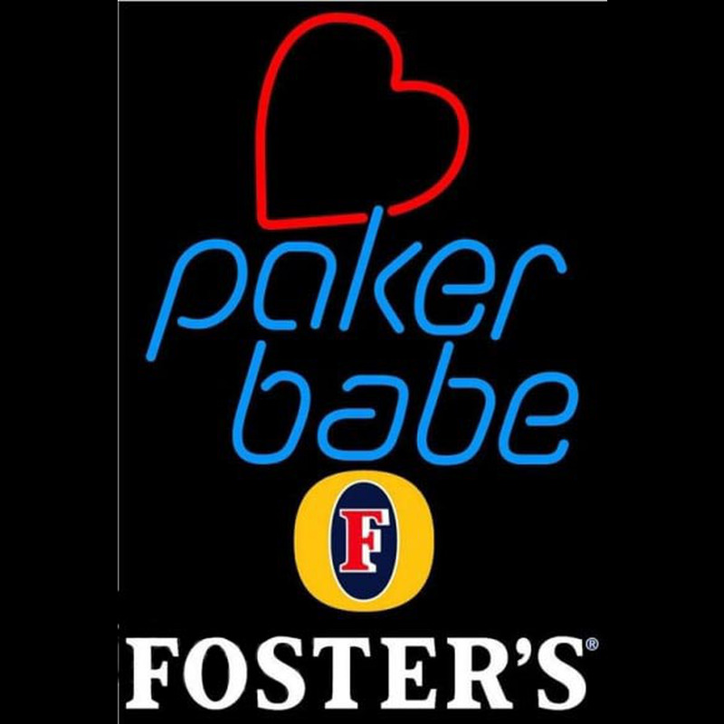 Fosters Poker Girl Heart Babe Beer Sign Enseigne Néon