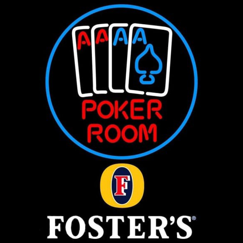 Fosters Poker Room Beer Sign Enseigne Néon