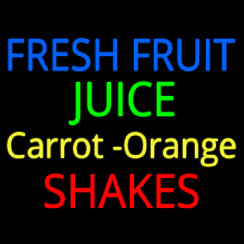 Fresh Fruit Juice Carrot Orange Shakes Enseigne Néon