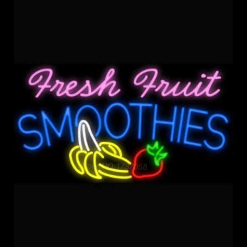 Fresh Fruit Smoothies Logo Enseigne Néon
