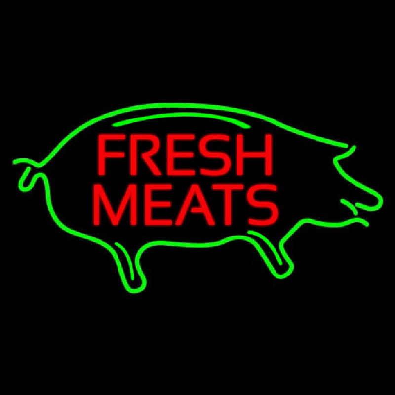 Fresh Meats With Pig Enseigne Néon