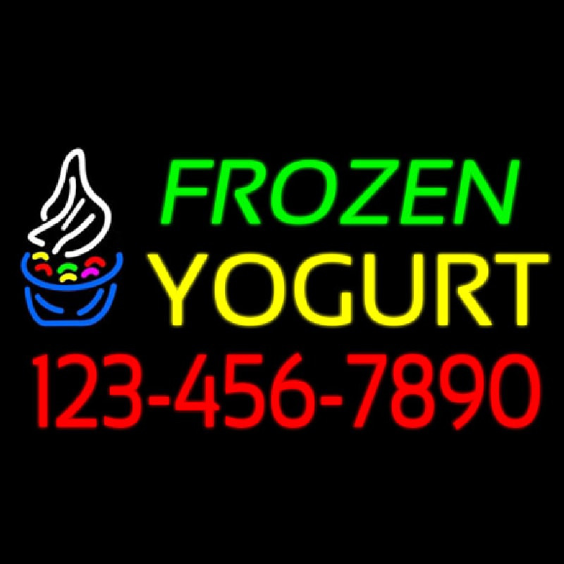 Frozen Yogurt With Phone Number Enseigne Néon