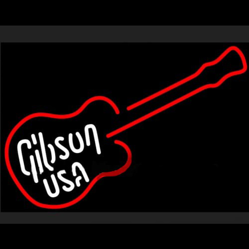 GIBSON USA ELECTRIC GUITAR Enseigne Néon