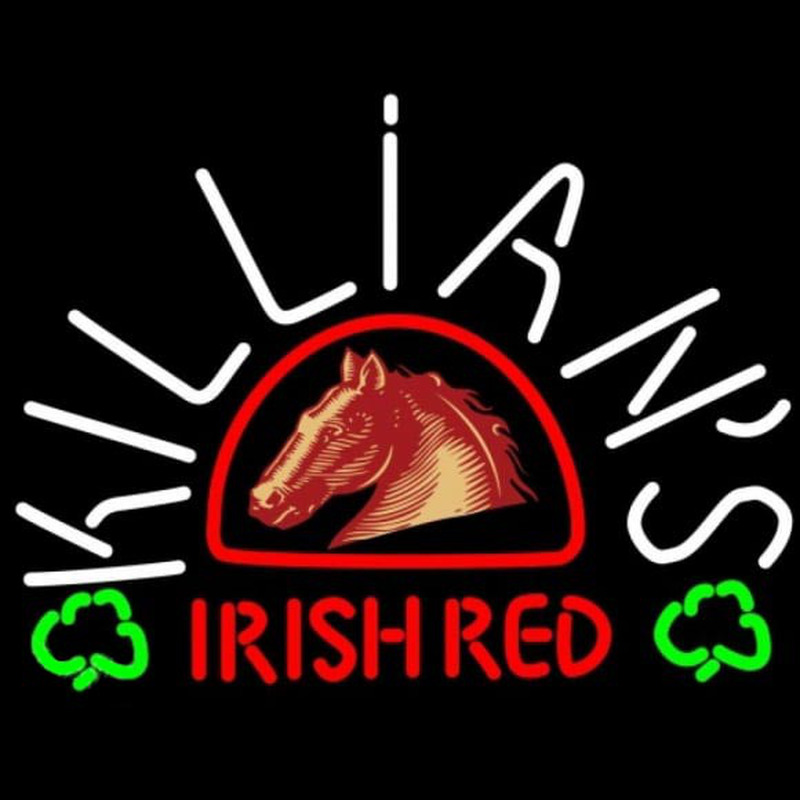 George Killians Irish Red Horse Head Shamrock Beer Sign Enseigne Néon