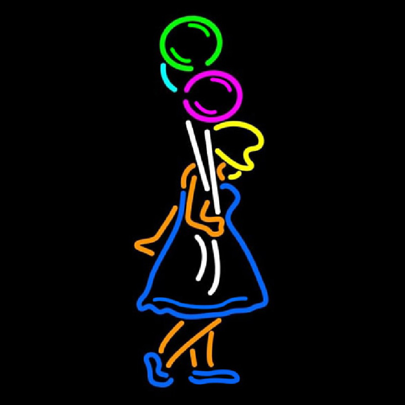 Girl With Balloon Enseigne Néon