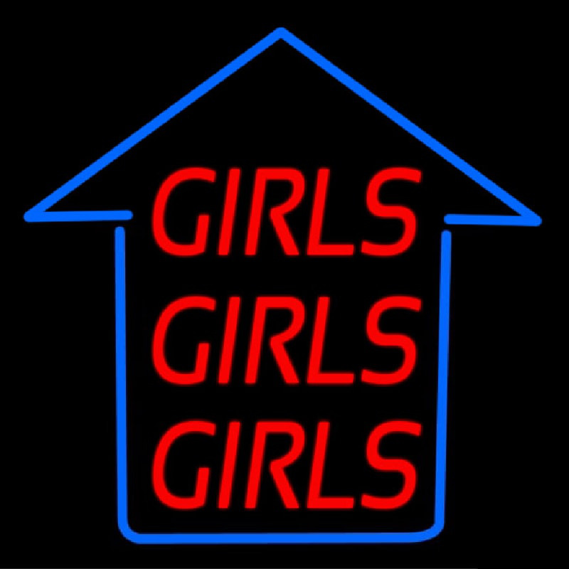 Girls Girls Girls Blue Arrow Enseigne Néon