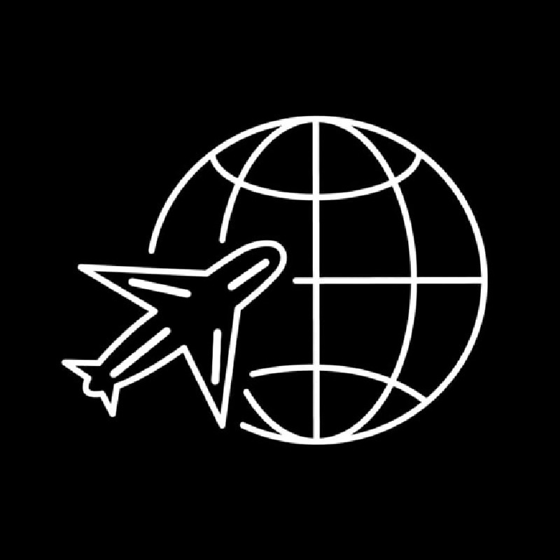 Globe Planet Travel Plane Enseigne Néon