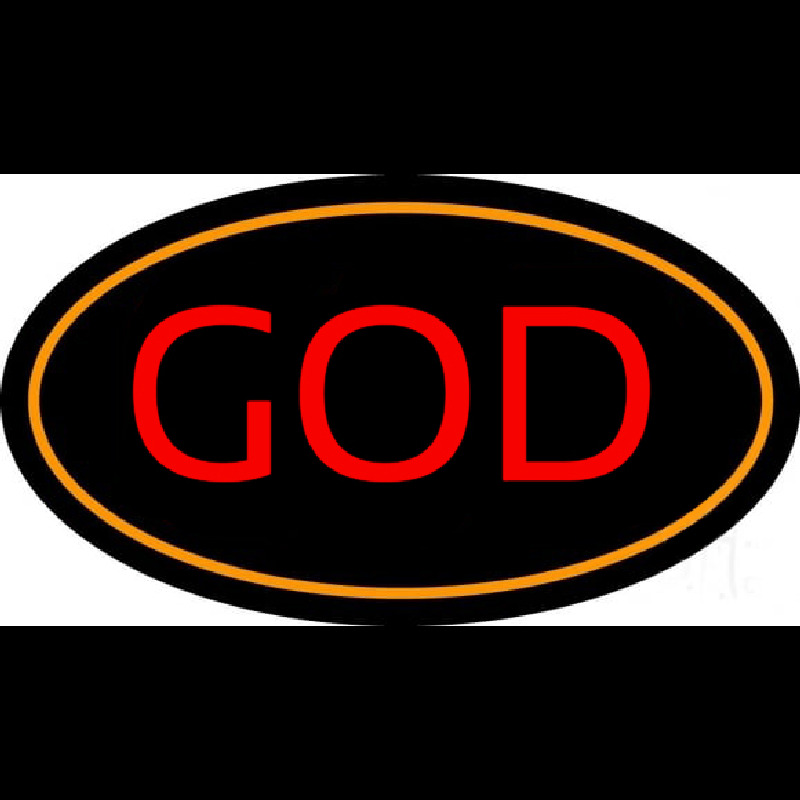 God With Border Enseigne Néon