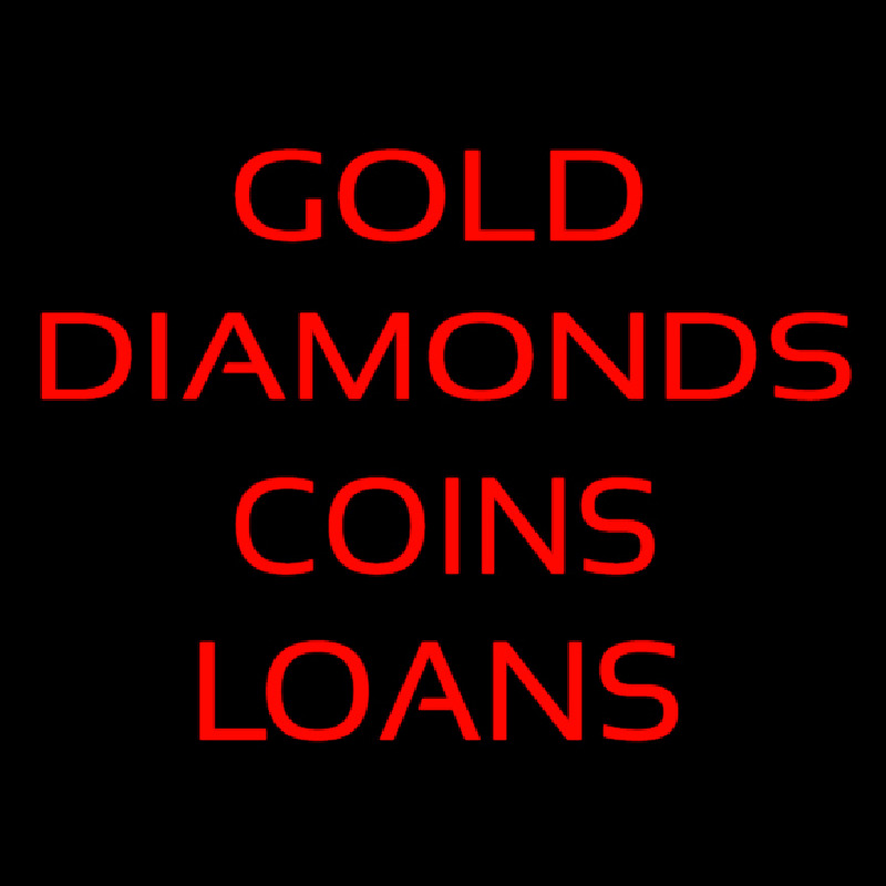 Gold Diamonds Coins Loan Enseigne Néon