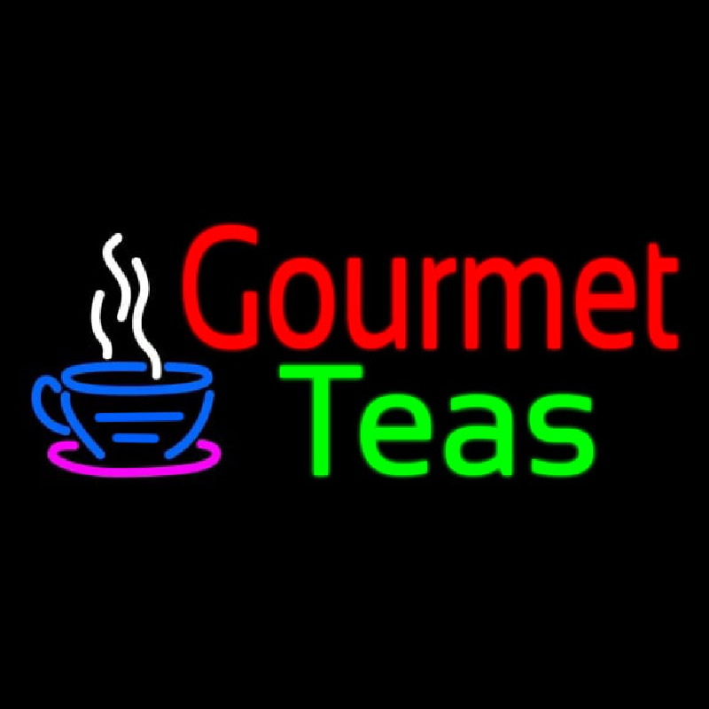 Gourmet Teas With Cup Logo Enseigne Néon