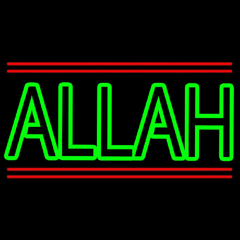Green Allah Red Line Enseigne Néon