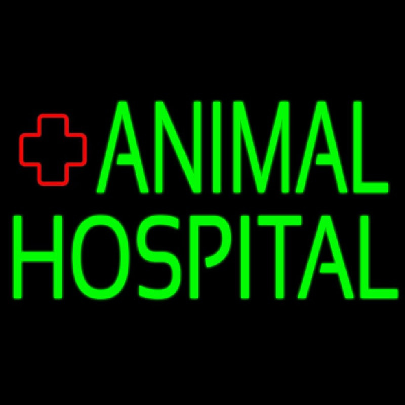 Green Animal Hospital Logo 2 Enseigne Néon