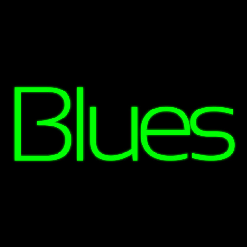 Green Blues Cursive 1 Enseigne Néon