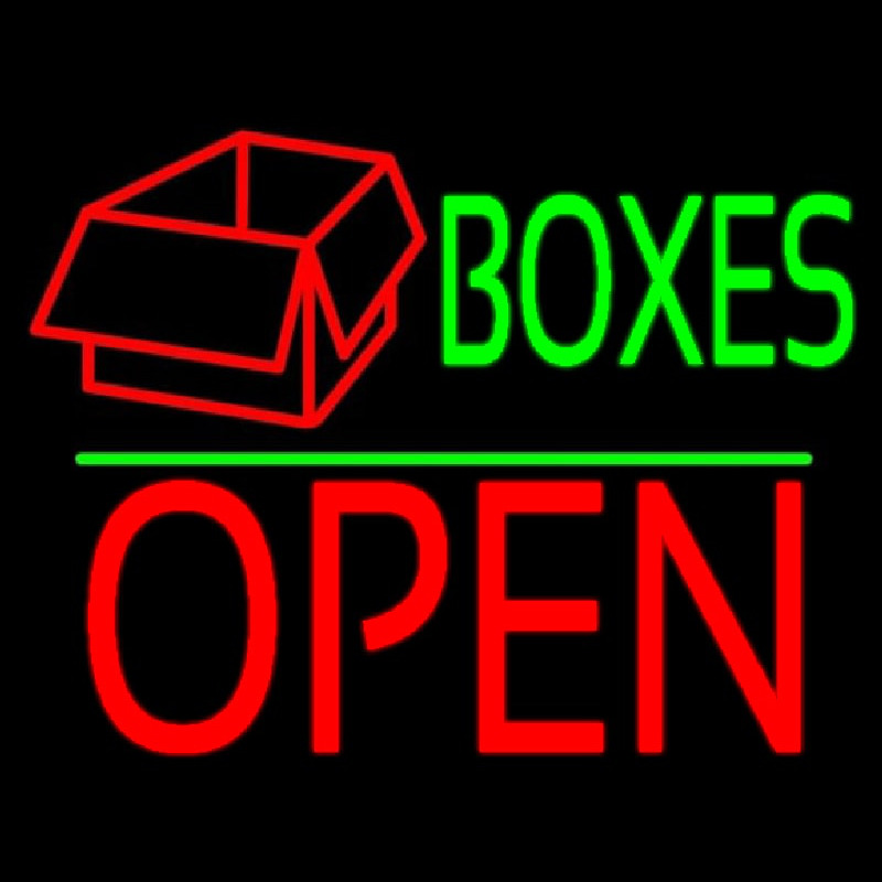Green Bo es Red Logo With Open 1 Enseigne Néon