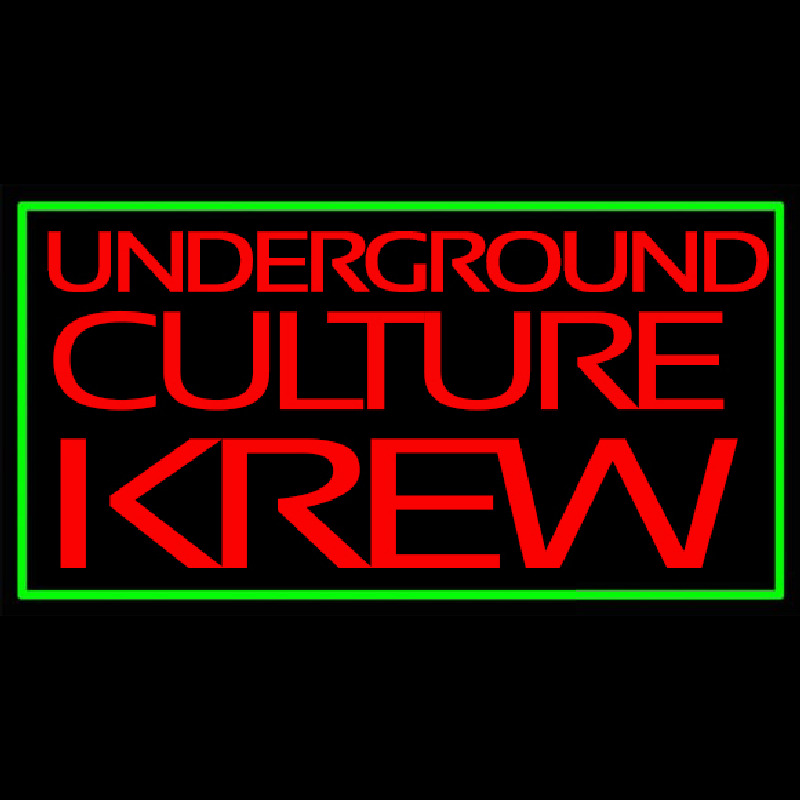 Green Border Underground Cult Ure Krew Enseigne Néon