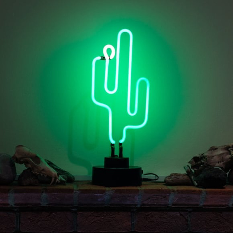 Green Cactus Desktop Enseigne Néon
