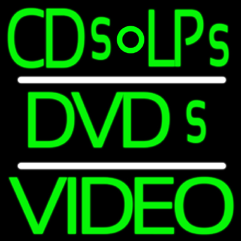 Green Cds Lps Dvds Video Enseigne Néon