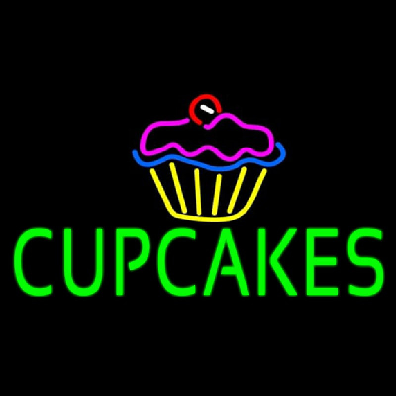 Green Cupcakes With Logo Enseigne Néon
