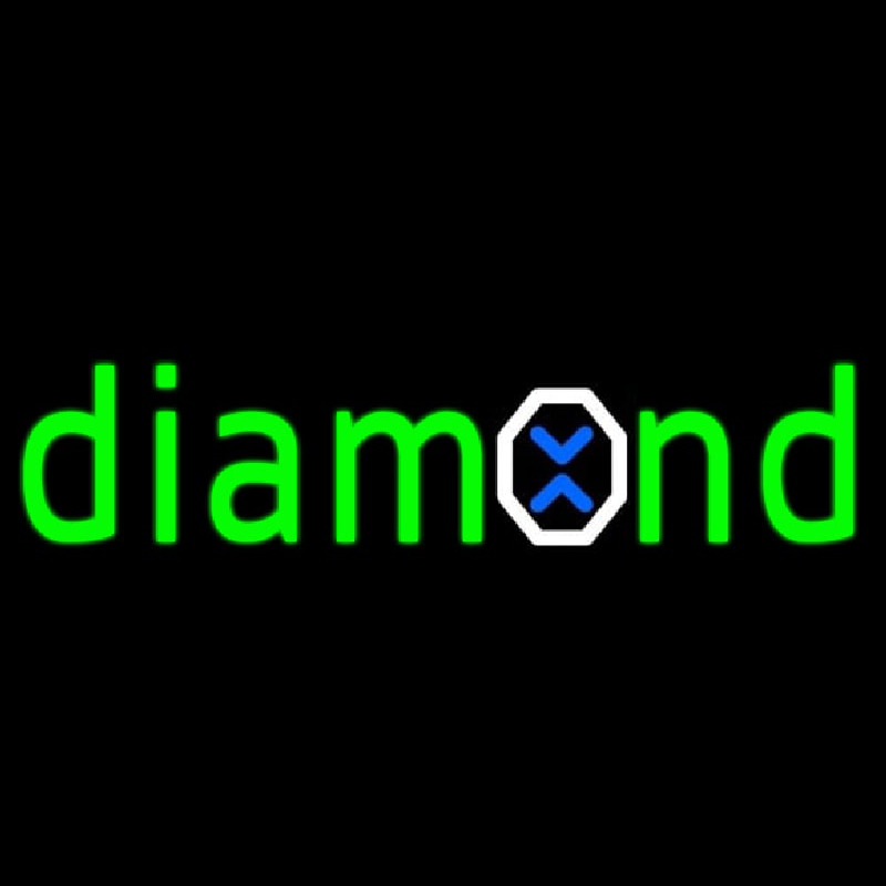 Green Diamond Logo Enseigne Néon