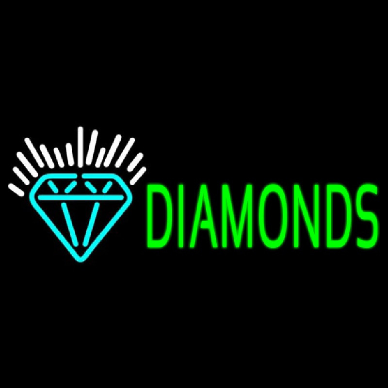 Green Diamonds Logo Enseigne Néon
