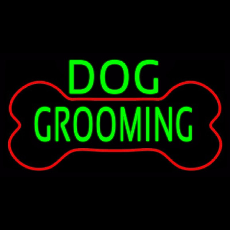 Green Dog Grooming Red Bone Enseigne Néon