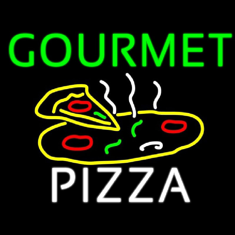 Green Gourmet Pizza Logo Enseigne Néon