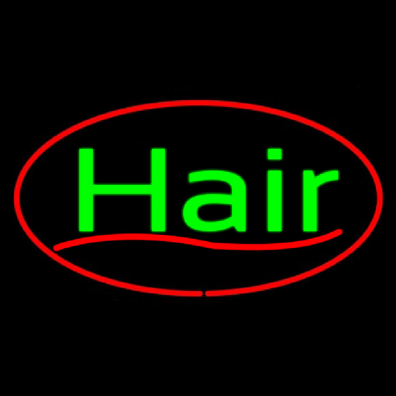Green Hair Oval Red Enseigne Néon
