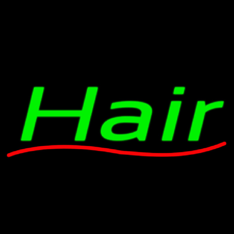 Green Hair Red Wave Line Enseigne Néon