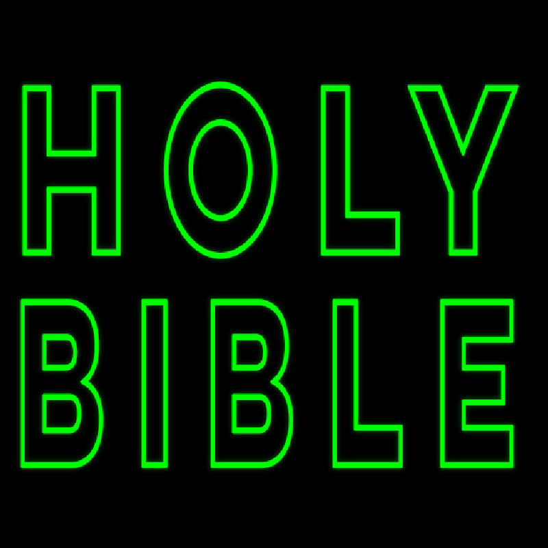 Green Holy Bible Enseigne Néon