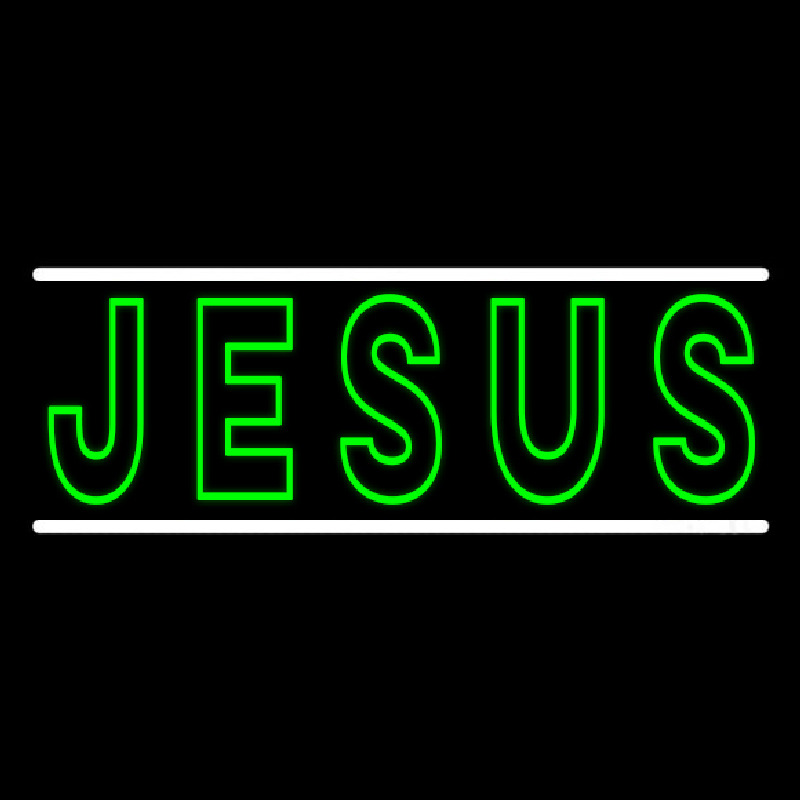 Green Jesus Block Enseigne Néon