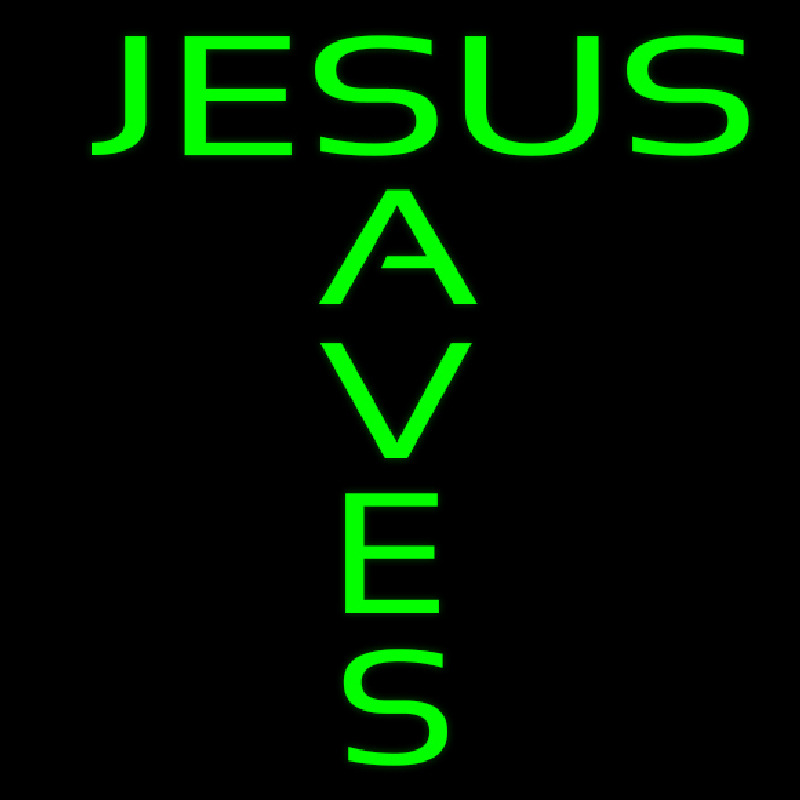 Green Jesus Saves Enseigne Néon