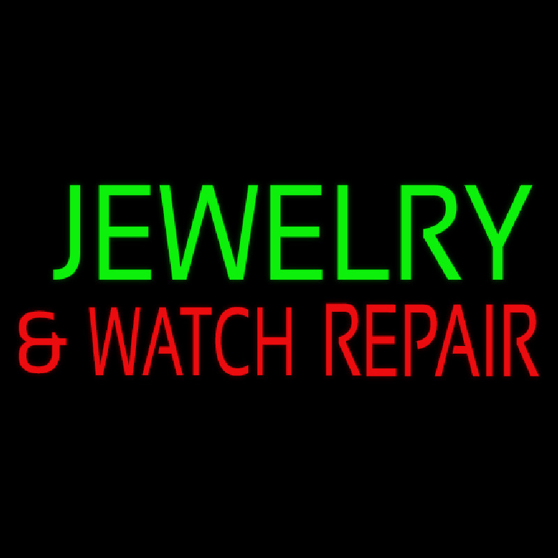 Green Jewelry Red And Watch Repair Block Enseigne Néon