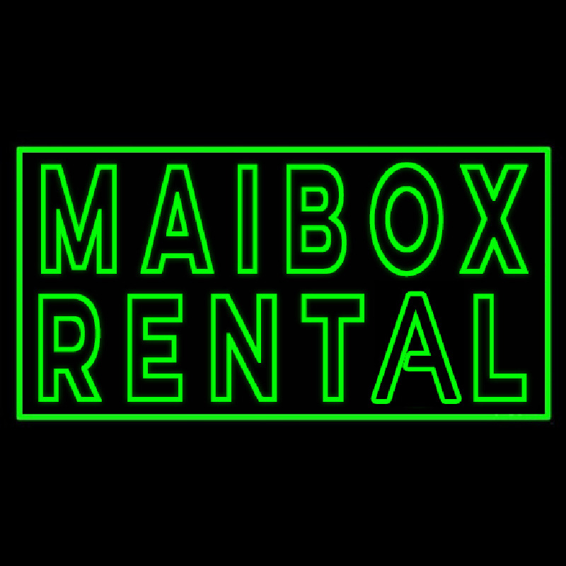 Green Mailbo  Rental Block Enseigne Néon