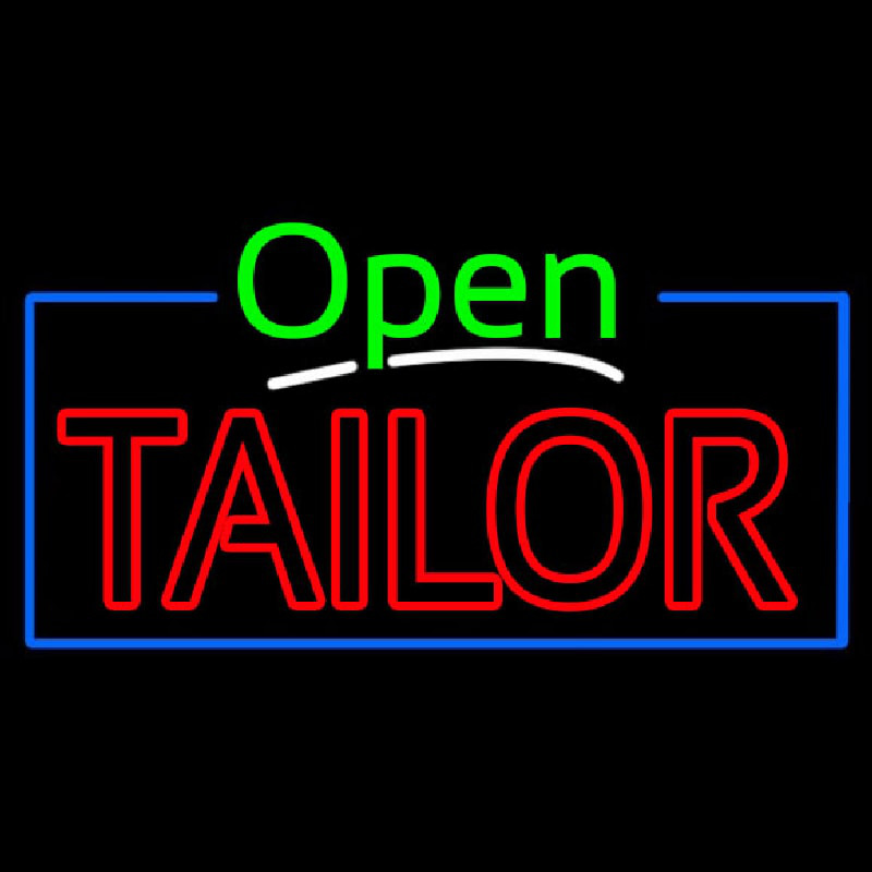 Green Open Double Stroke Tailor Enseigne Néon