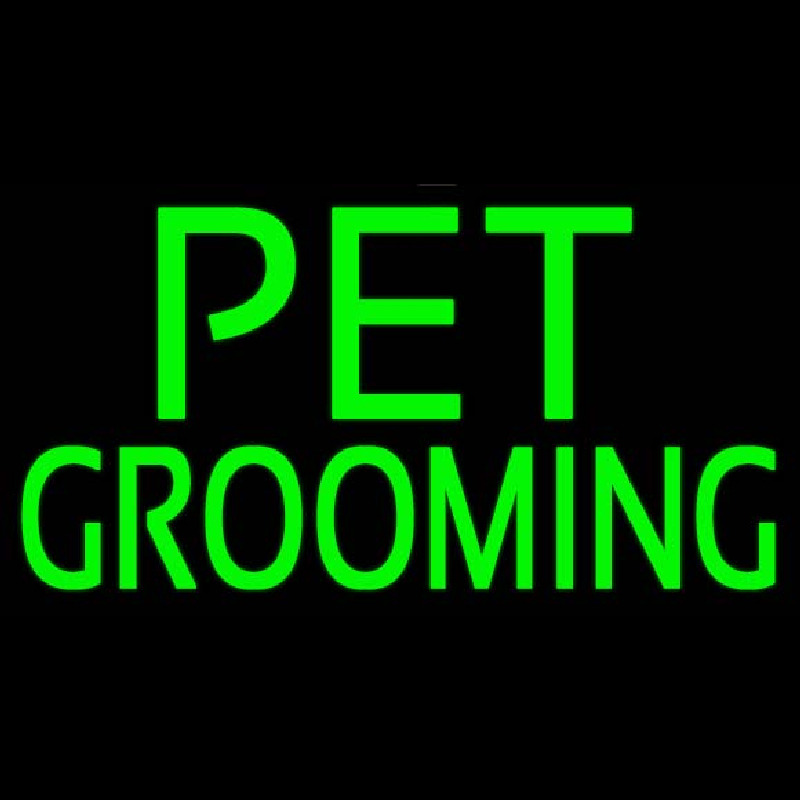 Green Pet Grooming Block 2 Enseigne Néon