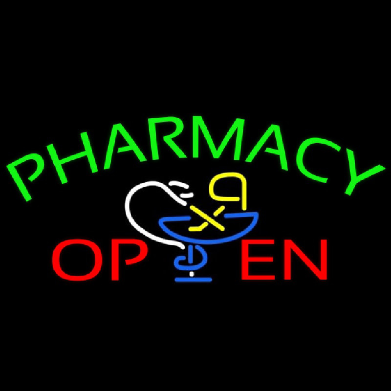 Green Pharmacy Open Enseigne Néon