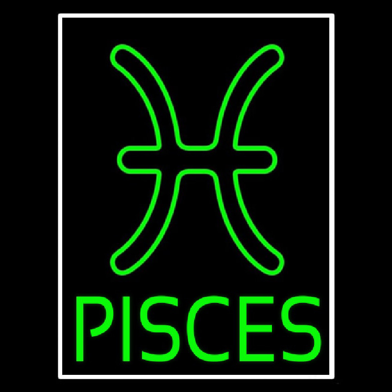 Green Pisces Enseigne Néon