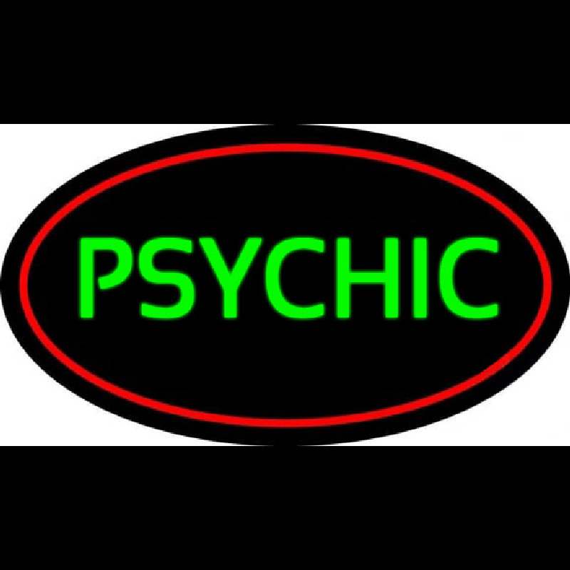 Green Psychic With Red Border Enseigne Néon