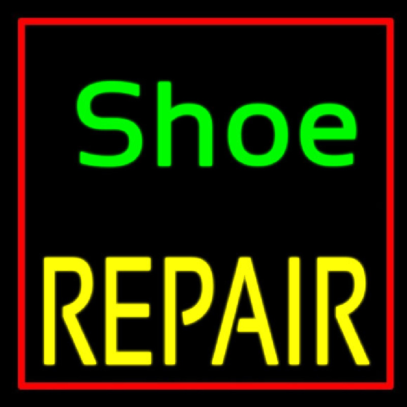 Green Shoe Yellow Repair With Border Enseigne Néon